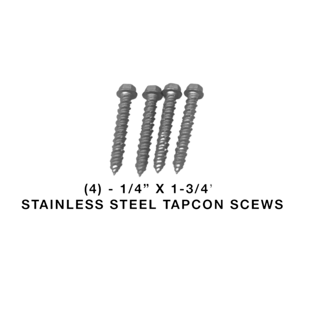 CONDENSING UNIT TIE-DOWN KIT - (4) GALV STEEL CUTD6 (4) TAPCON  (16) #10 SCREWS (6" x 1")