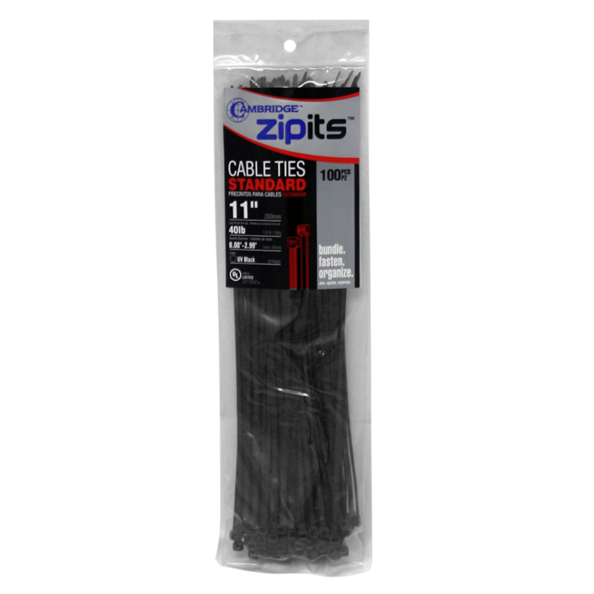 11" UV BLACK ELECTRICAL TIE - 100 PCS - A&R Supply - Air Conditioning & Refrigeration Wholesaler - CAMBRIDGE RESOURCES