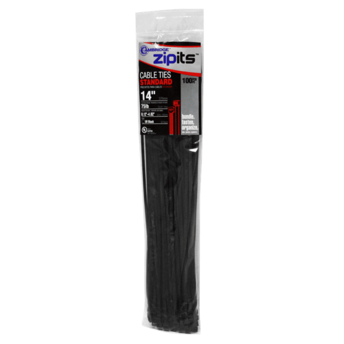 14" UV BLACK ELECTRICAL TIE - 100 PCS - A&R Supply - Air Conditioning & Refrigeration Wholesaler - CAMBRIDGE RESOURCES
