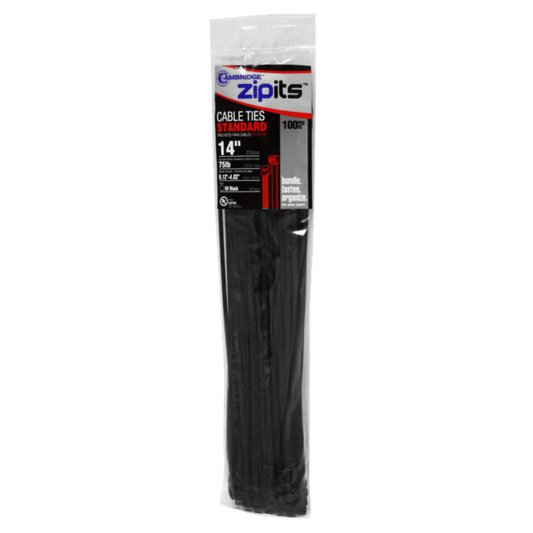14" UV BLACK ELECTRICAL TIE - 100 PCS - A&R Supply - Air Conditioning & Refrigeration Wholesaler - CAMBRIDGE RESOURCES