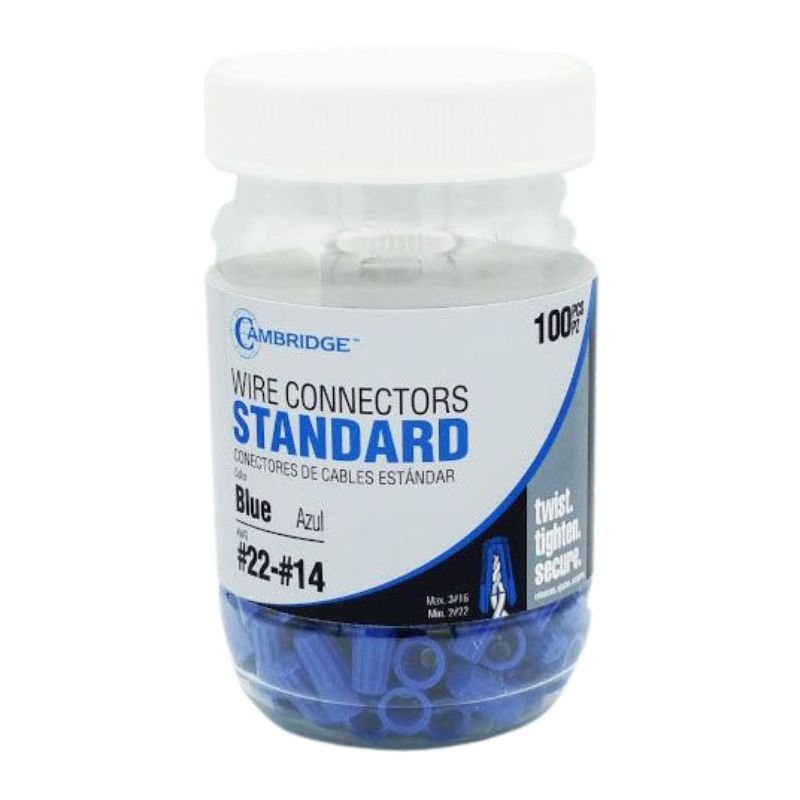 22-14 BLUE WIRE CONNECTOR - 100 JAR - A&R Supply - Air Conditioning & Refrigeration Wholesaler - CAMBRIDGE RESOURCES