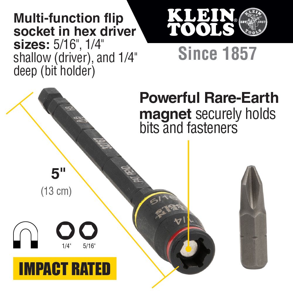 3-IN-1 IMPACT FLIP SOCKET SET, 1/4-INCH, 5/16-INCH, 2-PIECE