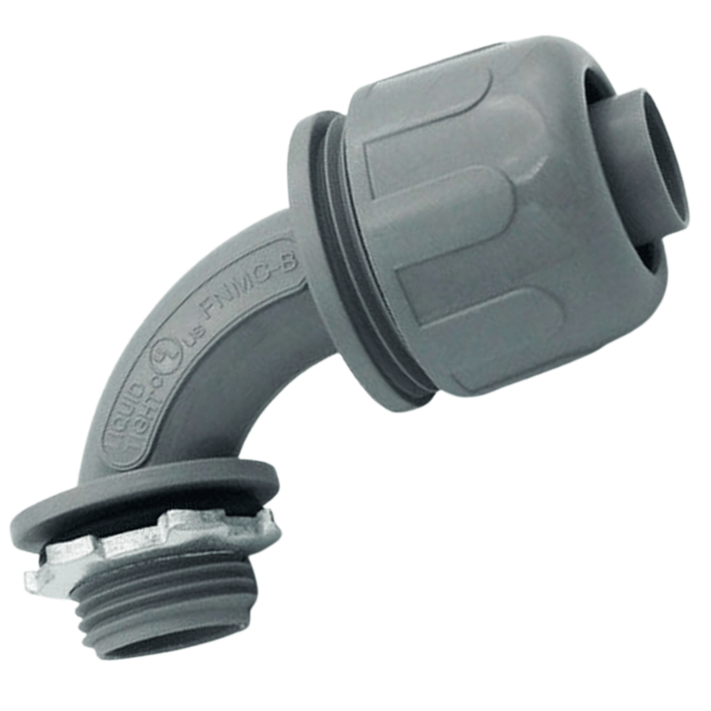 3/4" 90° NON-METALLIC NYLON LIQUID TIGHT CONNECTOR - A&R Supply - Air Conditioning & Refrigeration Wholesaler - CAMBRIDGE RESOURCES