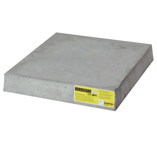 40" x 40" x 4" THE HURRICANE CONCRETE EQUIPMENT PAD - 150MPH YELLOW LABEL - A&R Supply - Air Conditioning & Refrigeration Wholesaler - DIVERSITECH
