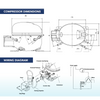 REFRIGERATION COMPRESSOR - R134A - 1/6 HP