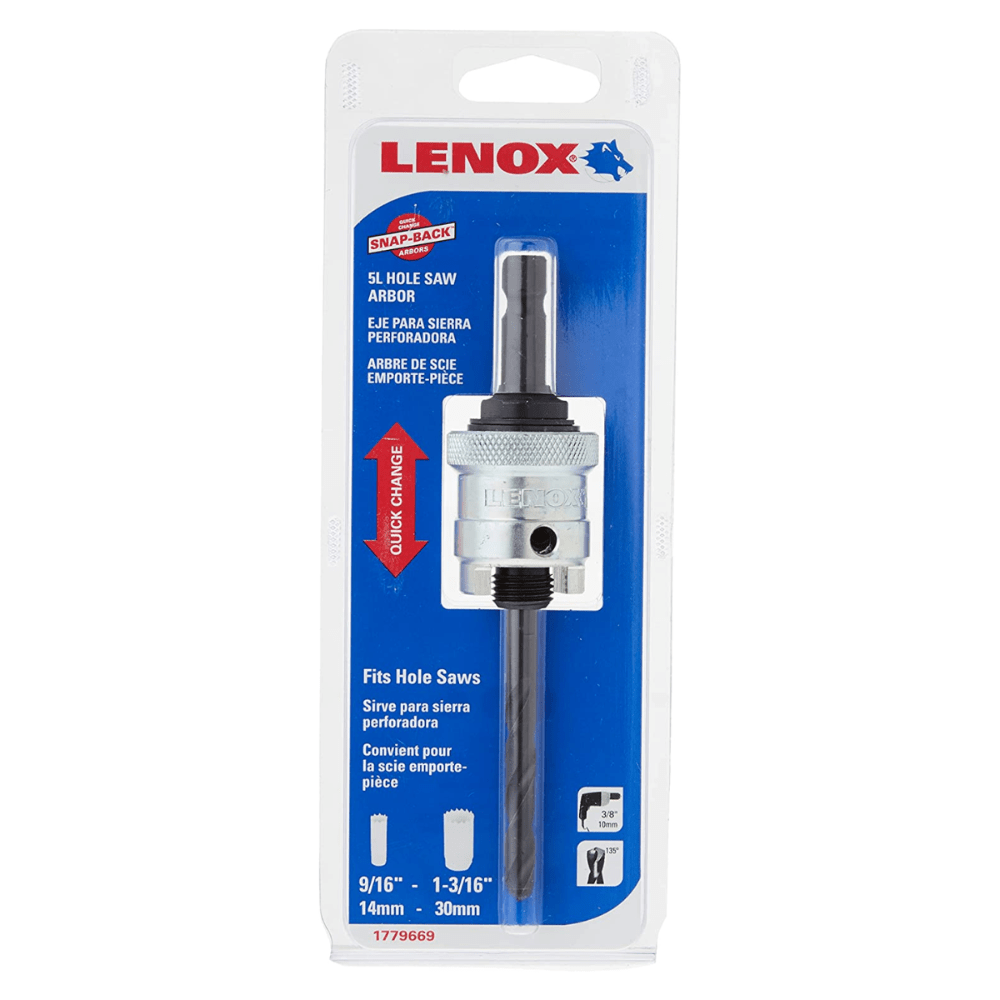 5L SNAP-BACK ARBOR FOR HOLE SAWS - A&R Supply - Air Conditioning & Refrigeration Wholesaler - LENOX