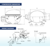 REFRIGERATION COMPRESSOR - R134A - 1/3 HP