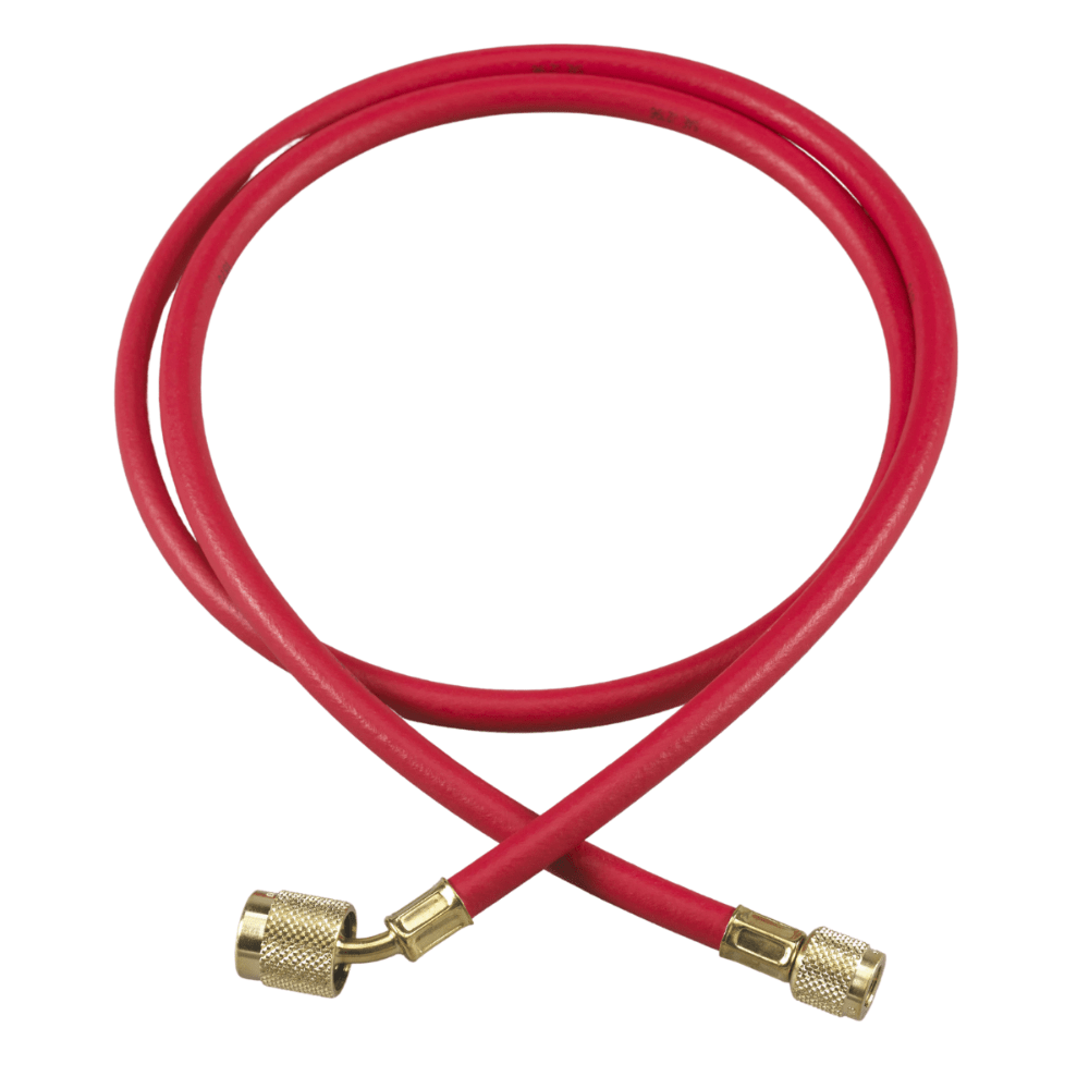 72" PLUS II™ 1/4" HOSE WITH SEALRIGHT™ LOW LOSS ANTI-BLOW BACK FITTING - RED - A&R Supply - Air Conditioning & Refrigeration Wholesaler - YELLOW JACKET