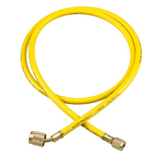 72" PLUS II™ 1/4" HOSE WITH SEALRIGHT™ LOW LOSS ANTI-BLOW BACK FITTING - YELLOW - A&R Supply - Air Conditioning & Refrigeration Wholesaler - YELLOW JACKET