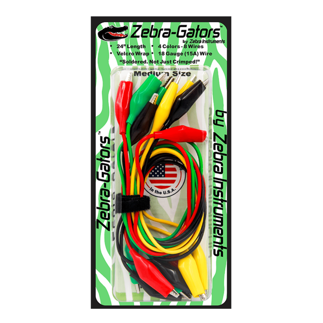 8 MEDIUM ALLIGATOR LEADS - A&R Supply - Air Conditioning & Refrigeration Wholesaler - ZEBRA INSTRUMENTS
