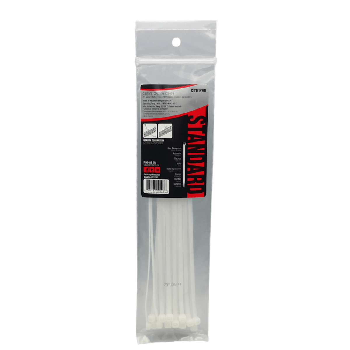 8" NATURAL ELECTRICAL TIE - 20 PCS - A&R Supply - Air Conditioning & Refrigeration Wholesaler - CAMBRIDGE RESOURCES