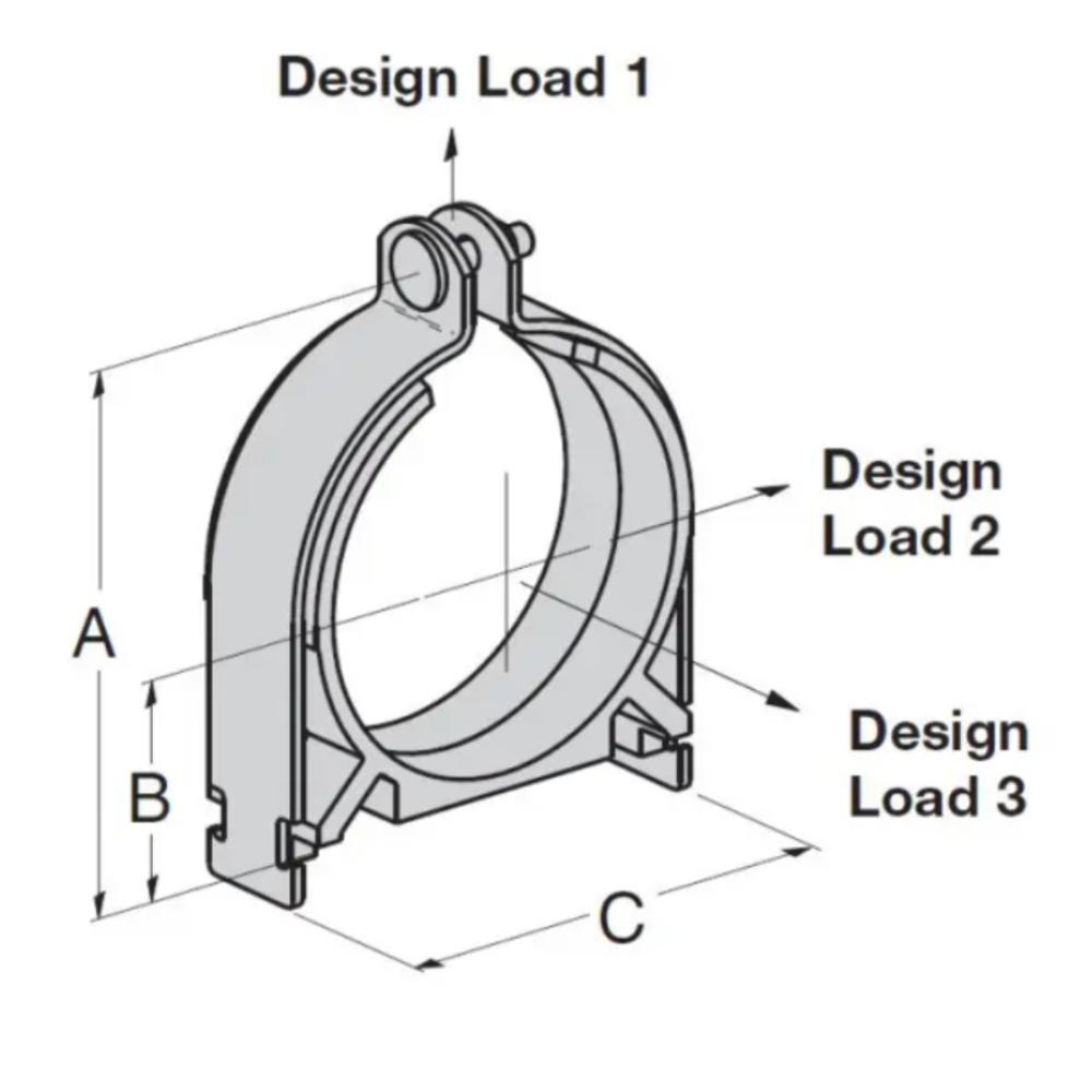 1-5/8" OD ELECTRO-GALVANIZED STRUT CUSHION VIBRA CLAMP