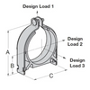 1-5/8" OD ELECTRO-GALVANIZED STRUT CUSHION VIBRA CLAMP
