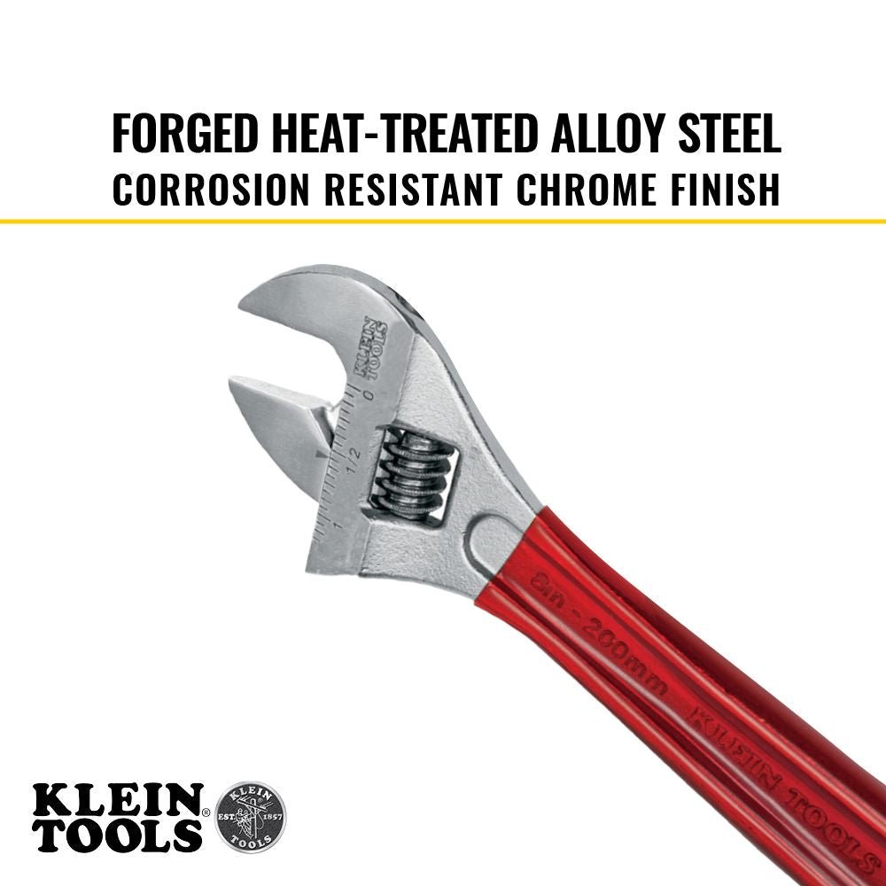 ADJUSTABLE WRENCH, EXTRA CAPACITY 8-INCH - A&R Supply - Air Conditioning & Refrigeration Wholesaler - KLEIN TOOLS