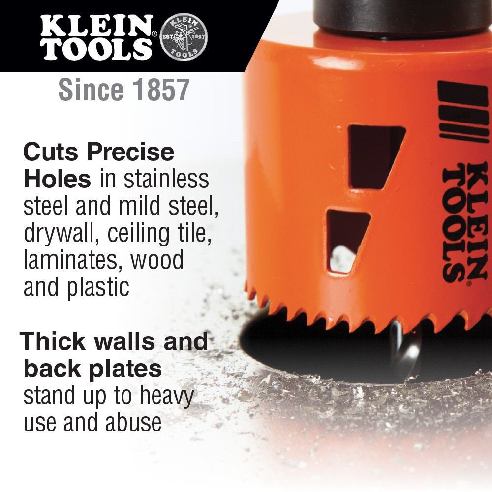 BI-METAL HOLE SAW KIT - 8-PIECE - A&R Supply - Air Conditioning & Refrigeration Wholesaler - KLEIN TOOLS