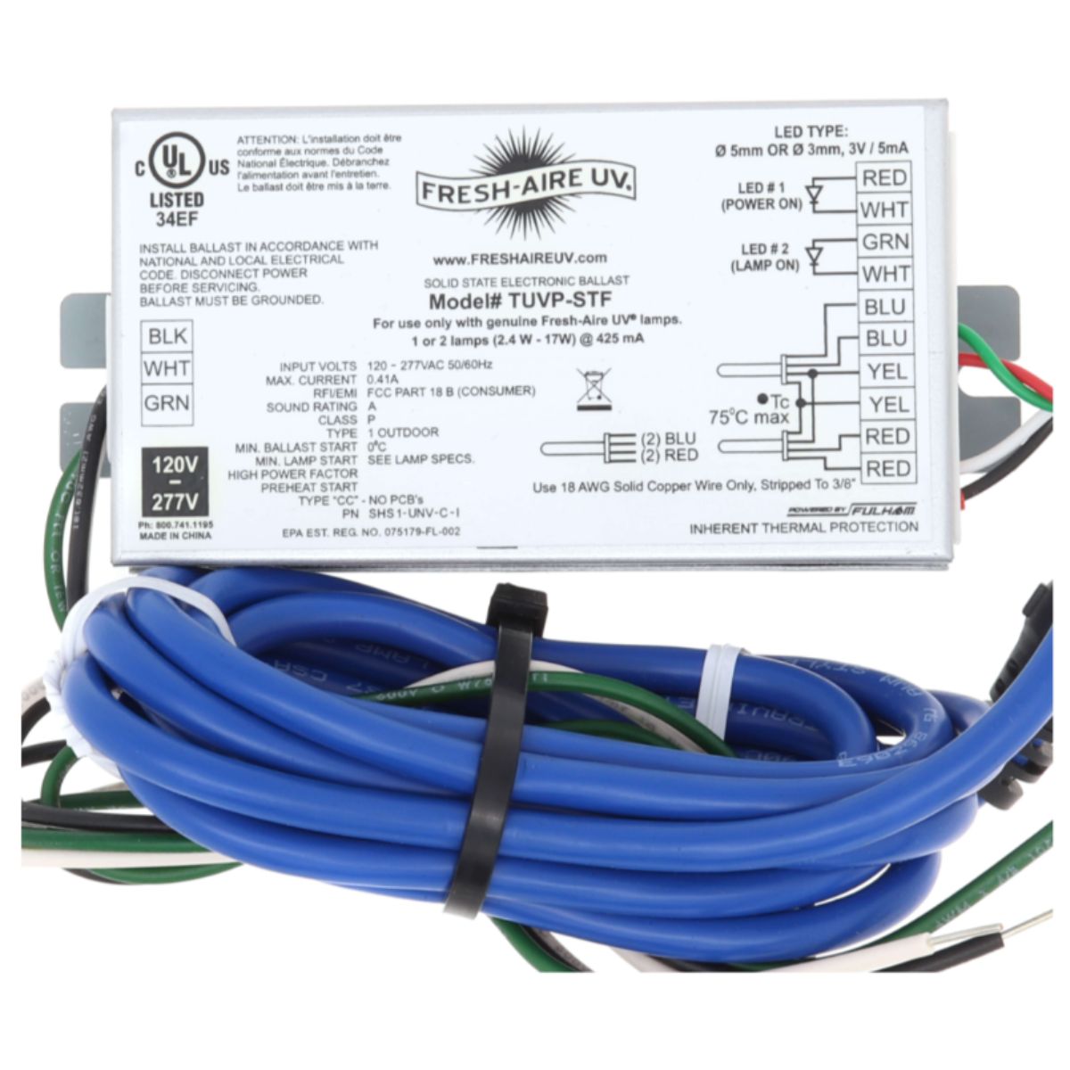 BLUE TUBE UV GERMICIDAL UV SYSTEM W/REMOTE (110-277 VAC) - A&R Supply - Air Conditioning & Refrigeration Wholesaler - DIVERSITECH