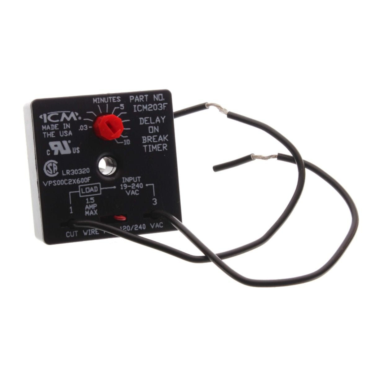 DELAY-ON-BREAK TIMER - 6" WIRE LEADS - A&R Supply - Air Conditioning & Refrigeration Wholesaler - ICM