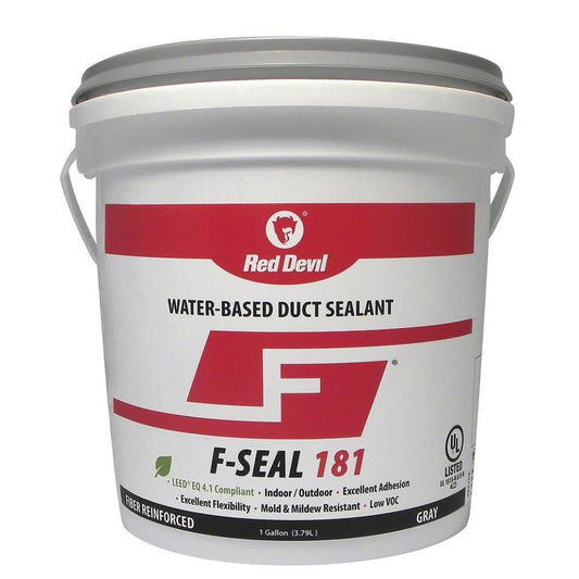 DUCT SEALANT - F-SEAL 181 FIBER REINFORCED WATER BASED - 1 GALLON, GREY - A&R Supply - Air Conditioning & Refrigeration Wholesaler - RED DEVIL