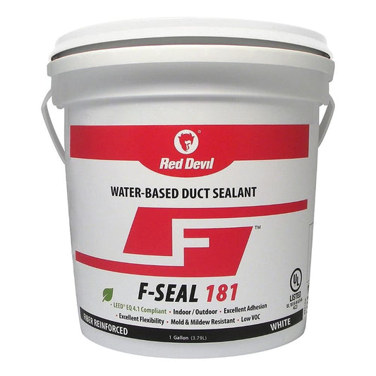 DUCT SEALANT - F-SEAL 181 FIBER REINFORCED WATER BASED - 1 GALLON, WHITE - A&R Supply - Air Conditioning & Refrigeration Wholesaler - RED DEVIL