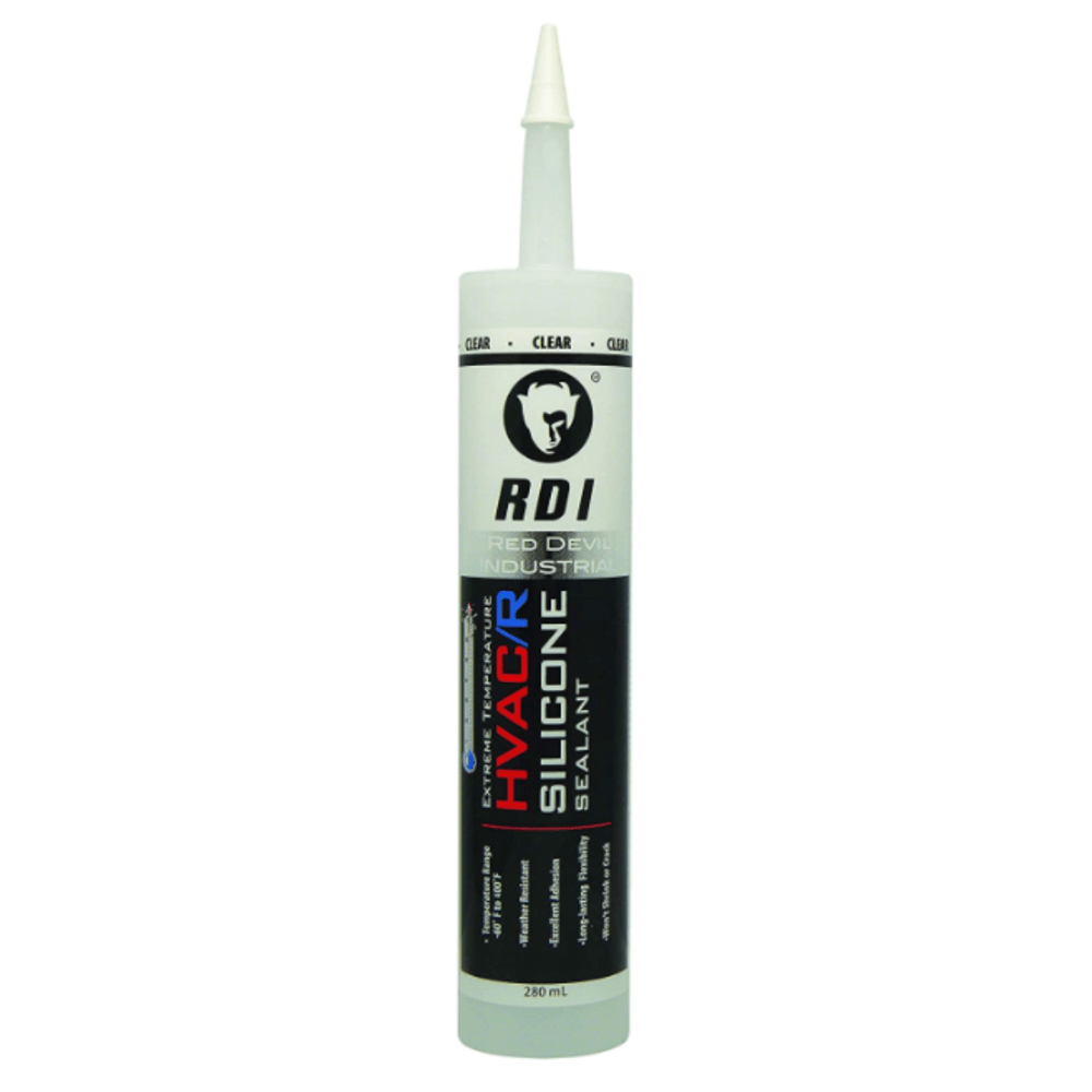 EXTREME TEMPERATURE HVAC/R SILICONE SEALANT, LONG-LASTING WEATHER-RESISTANT ADHESIVE, CLEAR - A&R Supply - Air Conditioning & Refrigeration Wholesaler - RED DEVIL