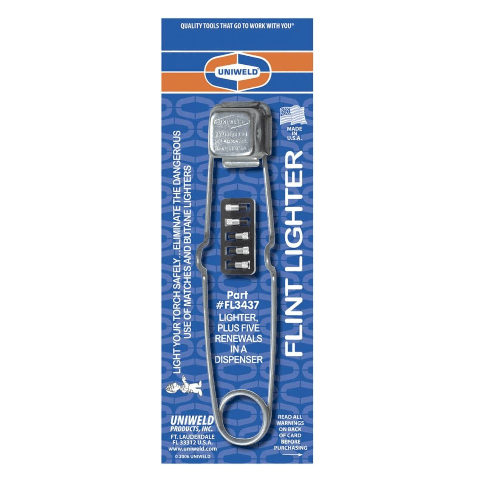 FLINT LIGHTER W/ 5 FLINTS - A&R Supply - Air Conditioning & Refrigeration Wholesaler - UNIWELD