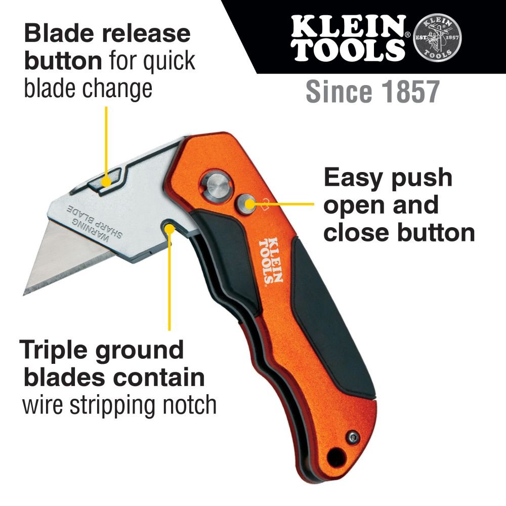 FOLDING UTILITY KNIFE - A&R Supply - Air Conditioning & Refrigeration Wholesaler - KLEIN TOOLS