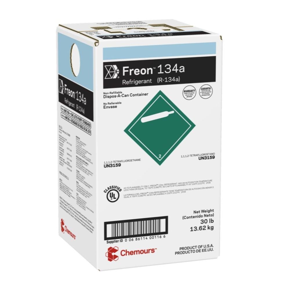 FREON™️ HCFC134A (R-134A) 30-LB. DISPOSABLE PACKAGE REFRIGERANT - A&R Supply - Air Conditioning & Refrigeration Wholesaler - CHEMOURS
