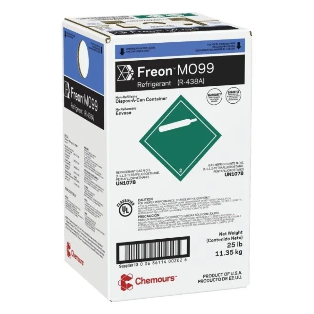 FREON™ MO99 (R-438A) 25-LB. DISPOSABLE PACKAGE REFRIGERANT [HFC] - A&R Supply - Air Conditioning & Refrigeration Wholesaler - CHEMOURS
