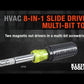 HVAC SLIDE DRIVE™ MULTI-BIT SCREWDRIVER / NUT DRIVER, 8-IN-1