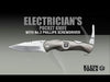 ELECTRICIAN'S POCKET KNIFE W/#2 PHILLIPS