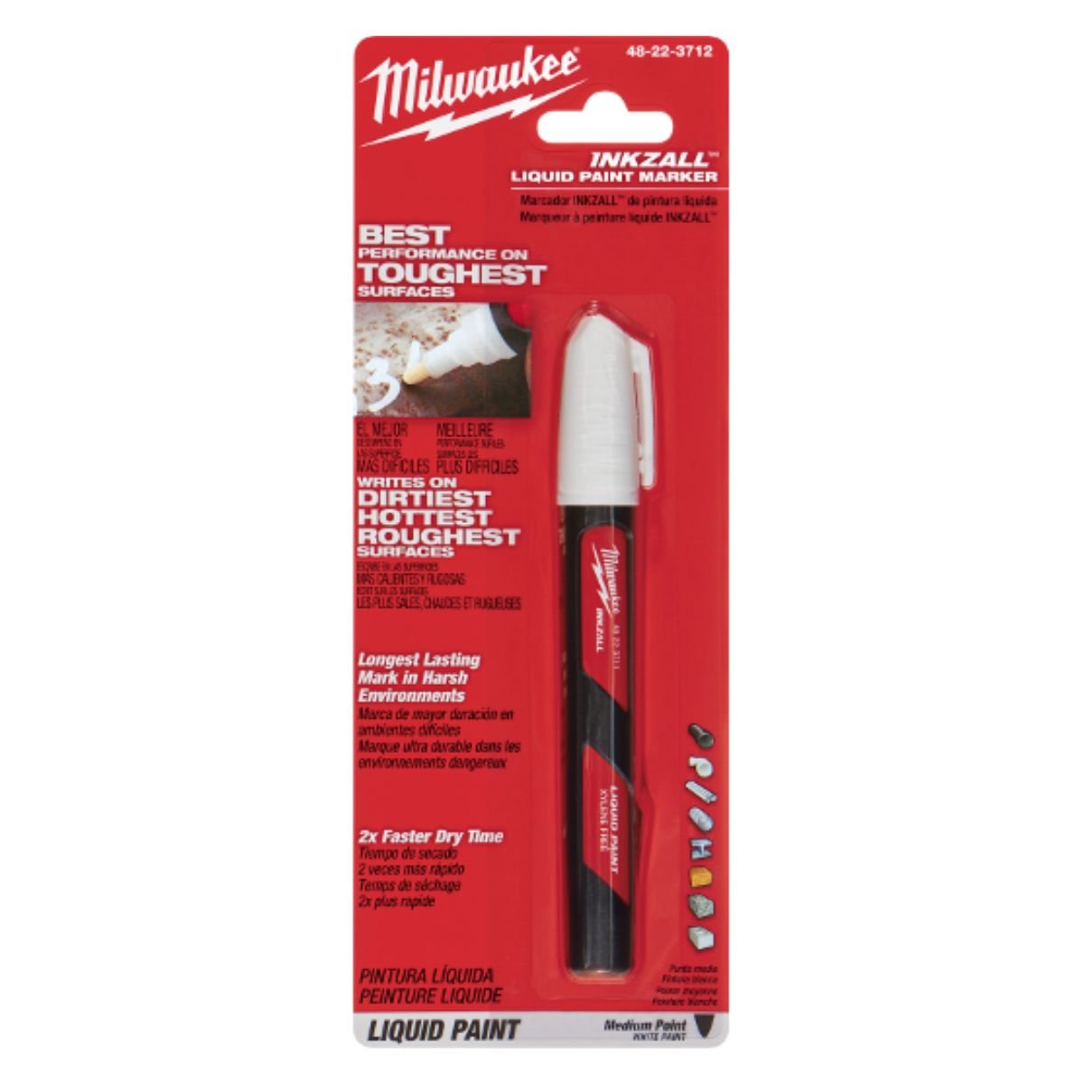 INKZALL™ WHITE LIQUID PAINT MARKER - A&R Supply - Air Conditioning & Refrigeration Wholesaler - MILWAUKEE
