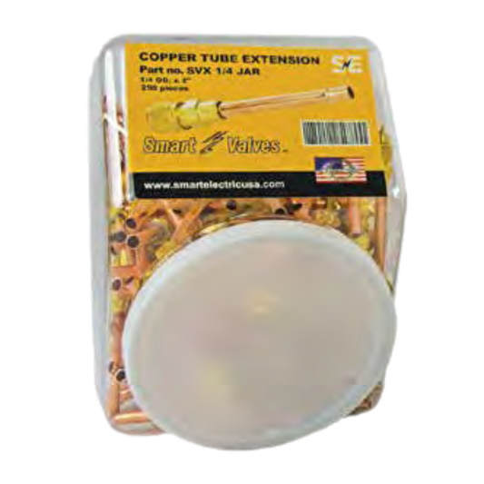 JAR OF ACCESS VALVE 1/4" O.D. X 2" COPPER EXTENSION TUBE - A&R Supply - Air Conditioning & Refrigeration Wholesaler - SMART ELECTRIC