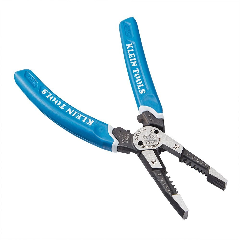 KLEIN-KURVE® HEAVY-DUTY WIRE STRIPPER / CUTTER / CRIMPER MULTI TOOL - 8-20 AWG - A&R Supply - Air Conditioning & Refrigeration Wholesaler - KLEIN TOOLS