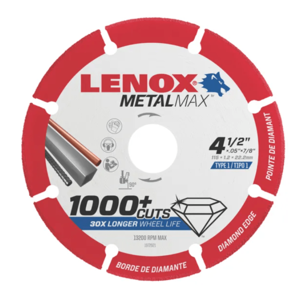 LENOX® CUT-OFF WHEEL - 4-1/2 DIAMETER BLADE, 7/8 IN ARBOR/SHANK - A&R Supply - Air Conditioning & Refrigeration Wholesaler - LENOX