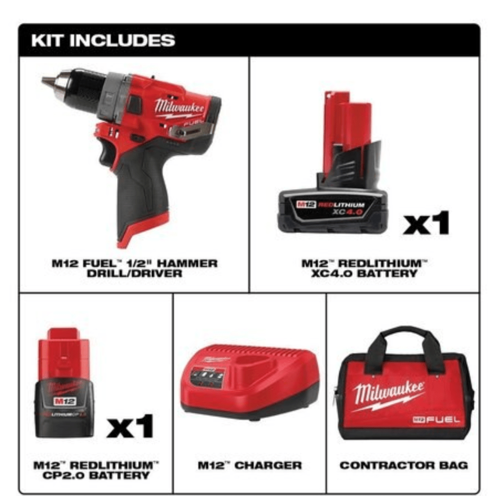 M12 FUEL™ 1/2 IN. CORDLESS HAMMER DRILL KIT - A&R Supply - Air Conditioning & Refrigeration Wholesaler - MILWAUKEE