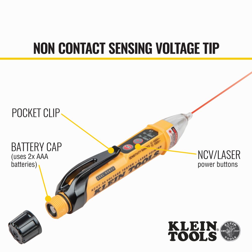 KLEIN TOOLS VOLTAGE TESTER + LASER POINTER