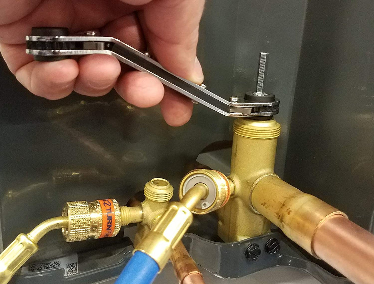 OFF SET RATCHET WRENCH - (3/16,1/4,5/16,3/8) WITH DHVA DUAL HEX WRENCH ADAPTER - A&R Supply - Air Conditioning & Refrigeration Wholesaler - UNIWELD