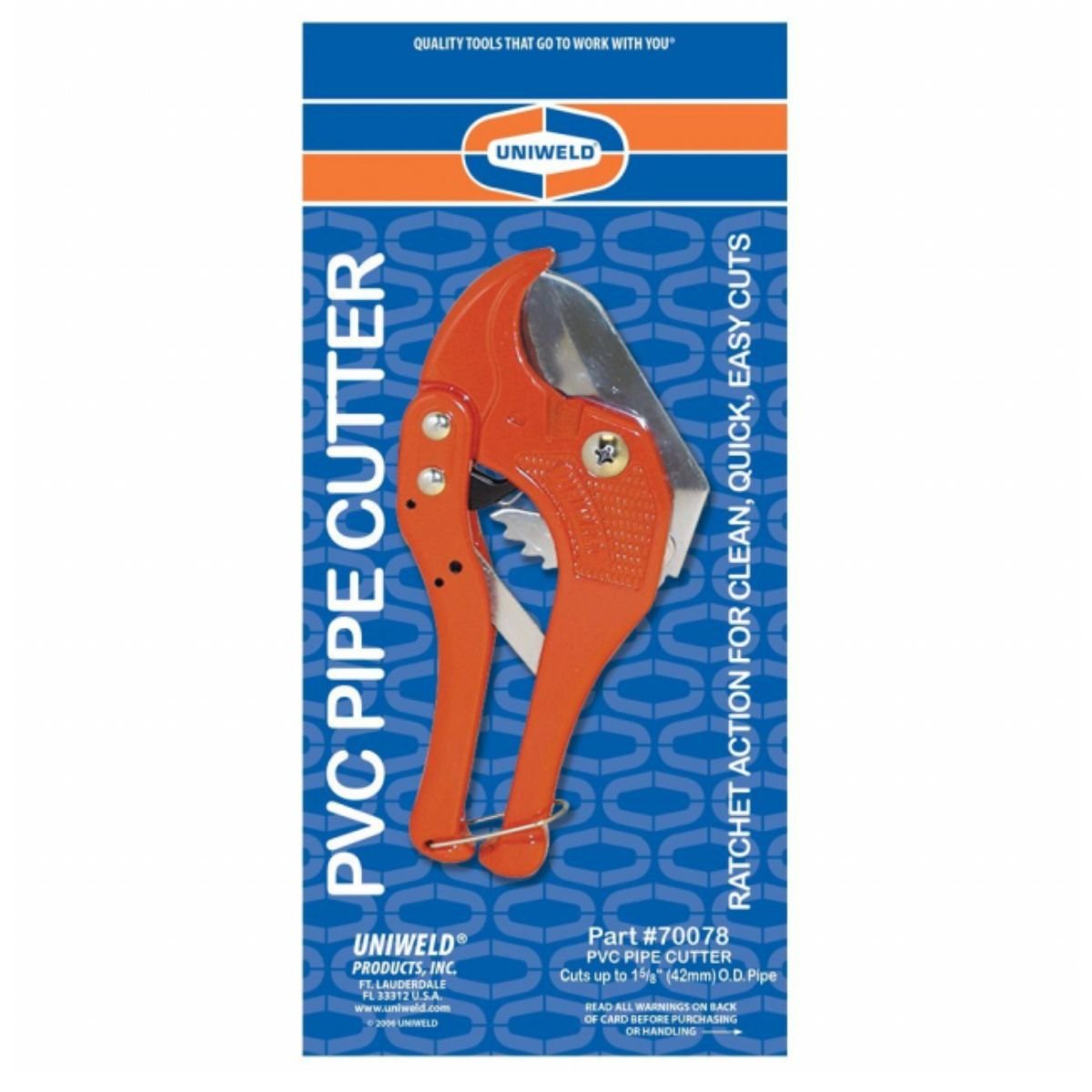 PVC RATCHET PIPE CUTTER - CUTS UP TO 1-5/8″ O.D. (42MM) - A&R Supply - Air Conditioning & Refrigeration Wholesaler - UNIWELD