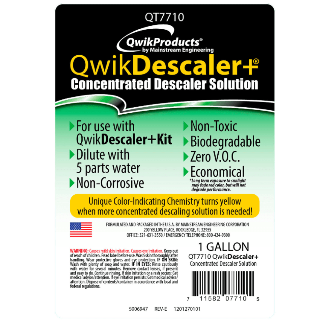 QWIK CONCENTRATED DESCALER SOLUTION - 1 GAL (LINE, RUST, SCALE REMOVER) - A&R Supply - Air Conditioning & Refrigeration Wholesaler - MAINSTREAM ENGINEERING