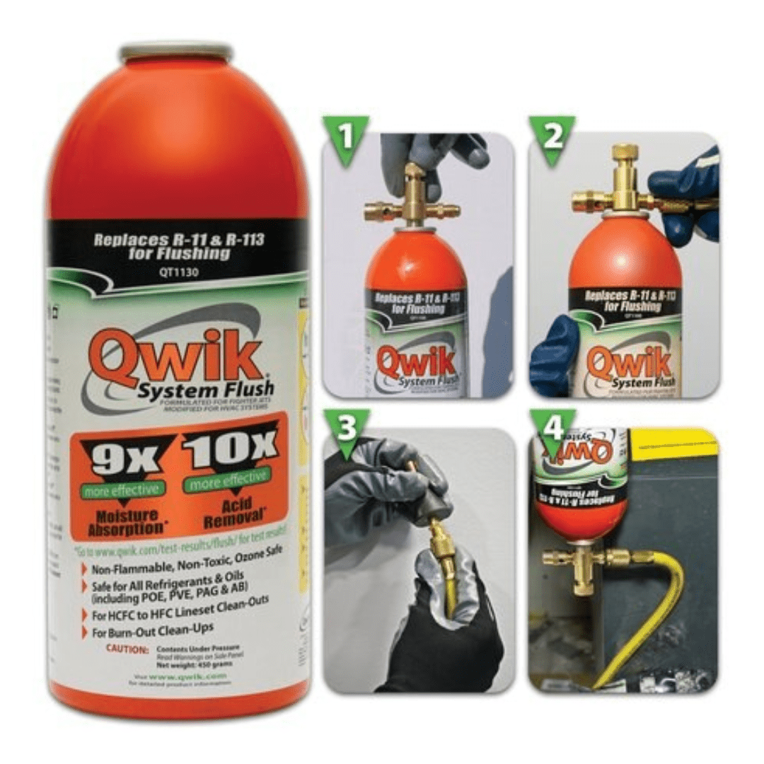 QWIK SYSTEM FLUSH® 1LB. AEROSOL CAN - A&R Supply - Air Conditioning & Refrigeration Wholesaler - MAINSTREAM ENGINEERING
