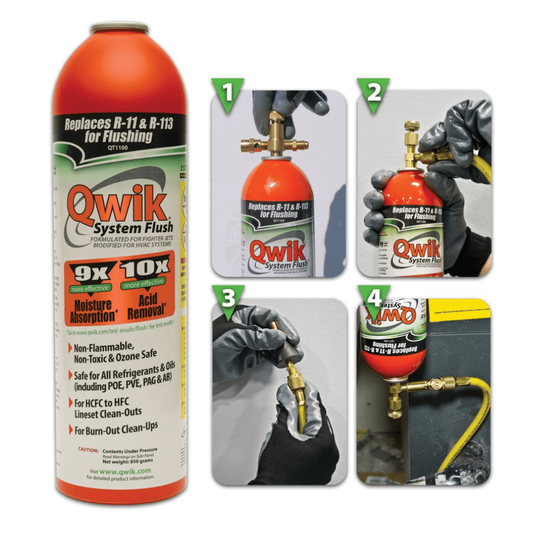 QWIK SYSTEM FLUSH® 2 LB. AEROSOL CAN - A&R Supply - Air Conditioning & Refrigeration Wholesaler - MAINSTREAM ENGINEERING