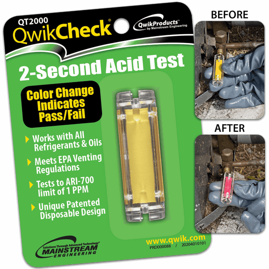 QWIKCHECK® 2-SECOND ACID TEST KIT - A&R Supply - Air Conditioning & Refrigeration Wholesaler - MAINSTREAM ENGINEERING