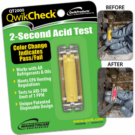 QWIKCHECK® 2-SECOND ACID TEST KIT - A&R Supply - Air Conditioning & Refrigeration Wholesaler - MAINSTREAM ENGINEERING