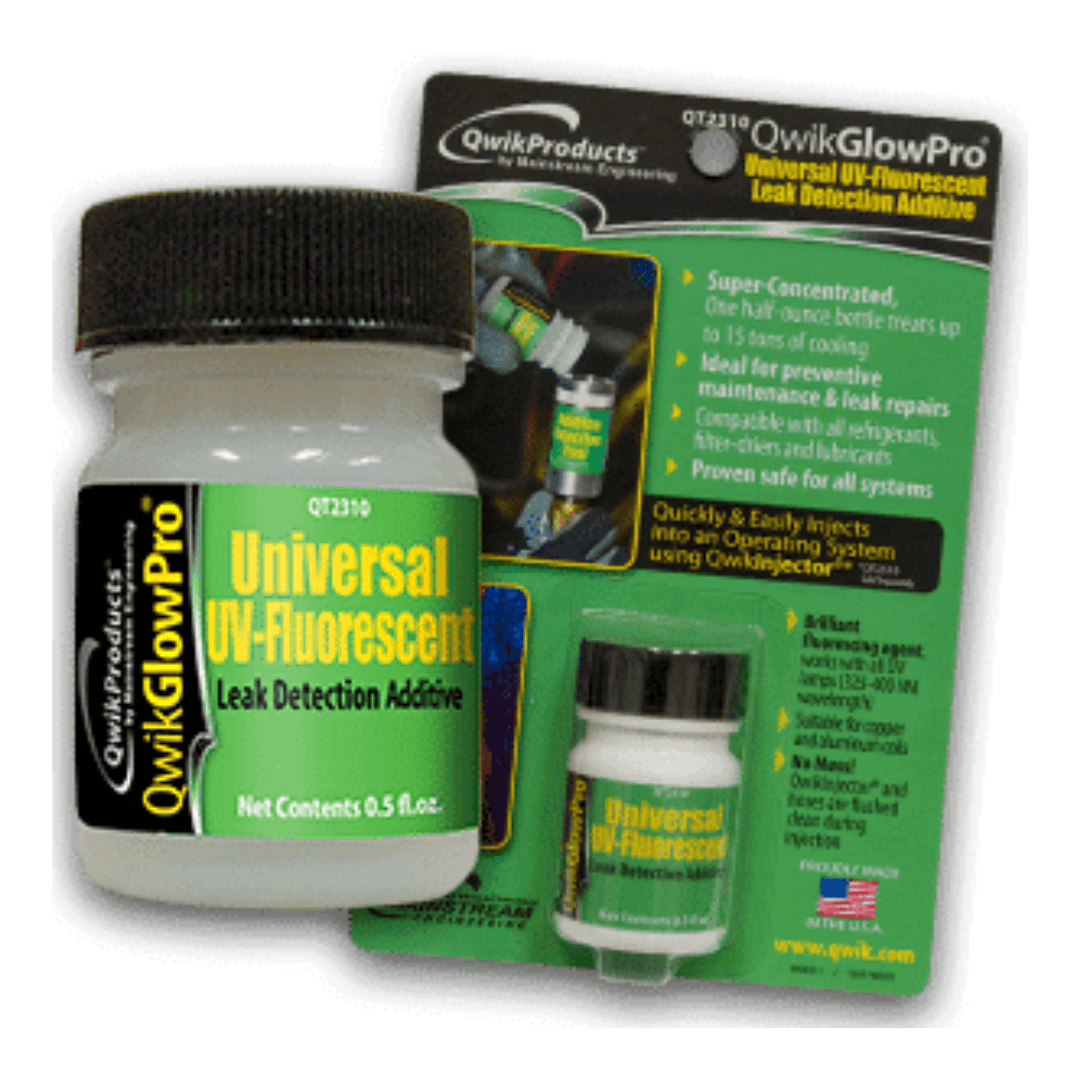 QWIKGLOWPRO® UV LEAK DETECTION ADDITIVE - 5OZ. BOTTLE - A&R Supply - Air Conditioning & Refrigeration Wholesaler - MAINSTREAM ENGINEERING