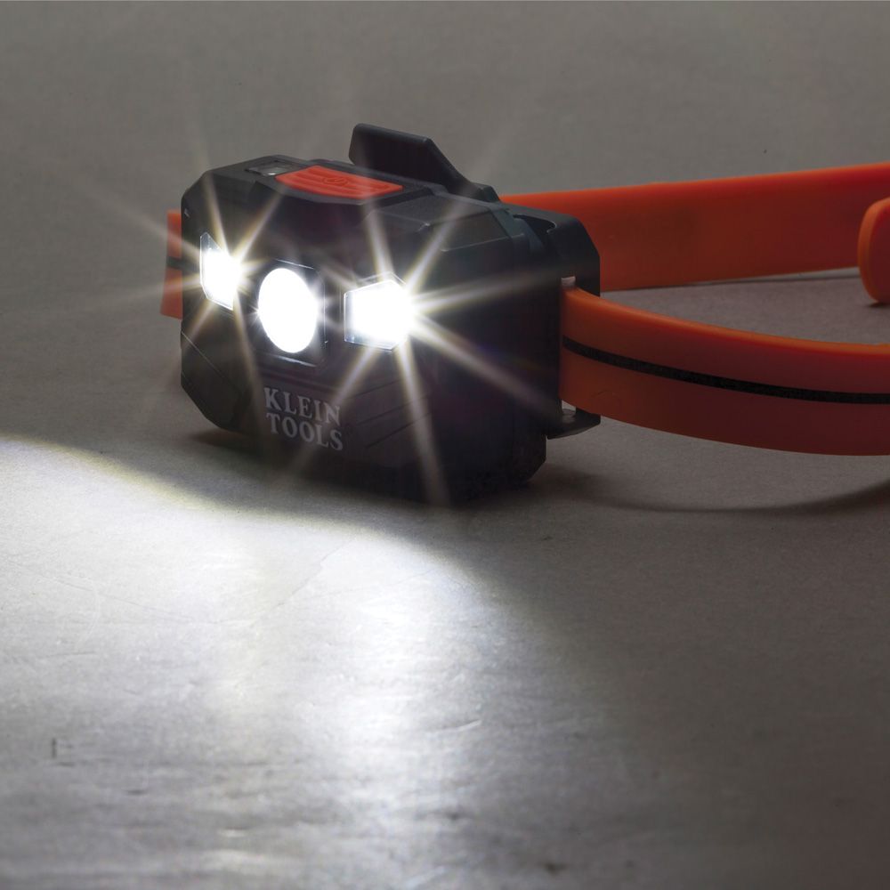 RECHARGEABLE HEADLAMP WITH SILICONE STRAP - 400 LUMENS - ALL-DAY RUNTIME - A&R Supply - Air Conditioning & Refrigeration Wholesaler - KLEIN TOOLS