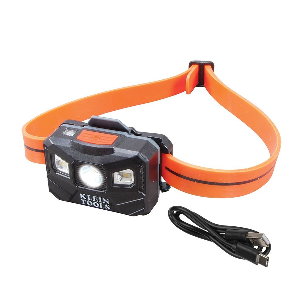 RECHARGEABLE HEADLAMP WITH SILICONE STRAP - 400 LUMENS - ALL-DAY RUNTIME - A&R Supply - Air Conditioning & Refrigeration Wholesaler - KLEIN TOOLS