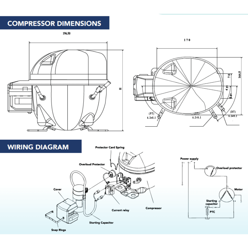 REFRIGERATION COMPRESSOR - R134A - 1/2 HP - A&R Supply - Air Conditioning & Refrigeration Wholesaler - GENESIS