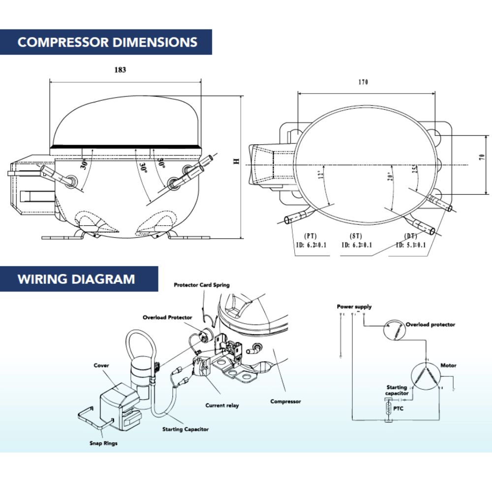 REFRIGERATION COMPRESSOR - R134A - 1/3 HP - A&R Supply - Air Conditioning & Refrigeration Wholesaler - GENESIS