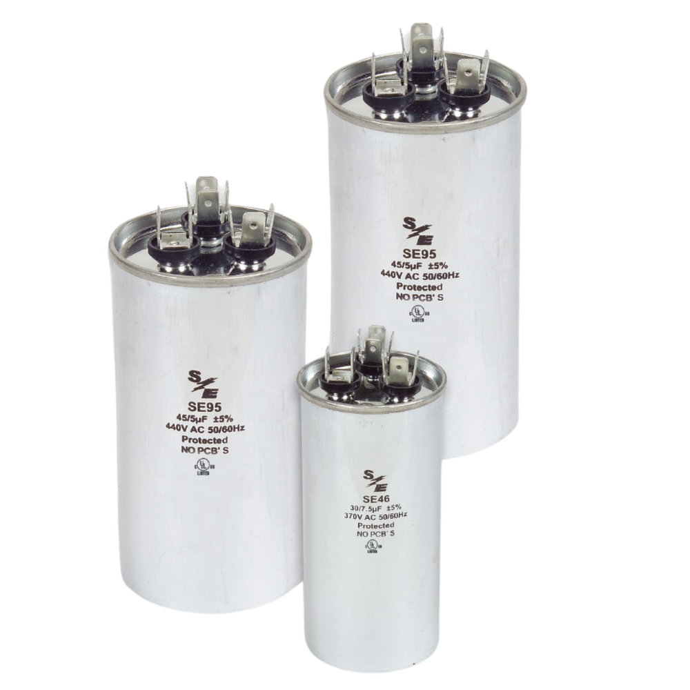 80+7.5 MFD. 370V DUAL ROUND CAPACITOR
