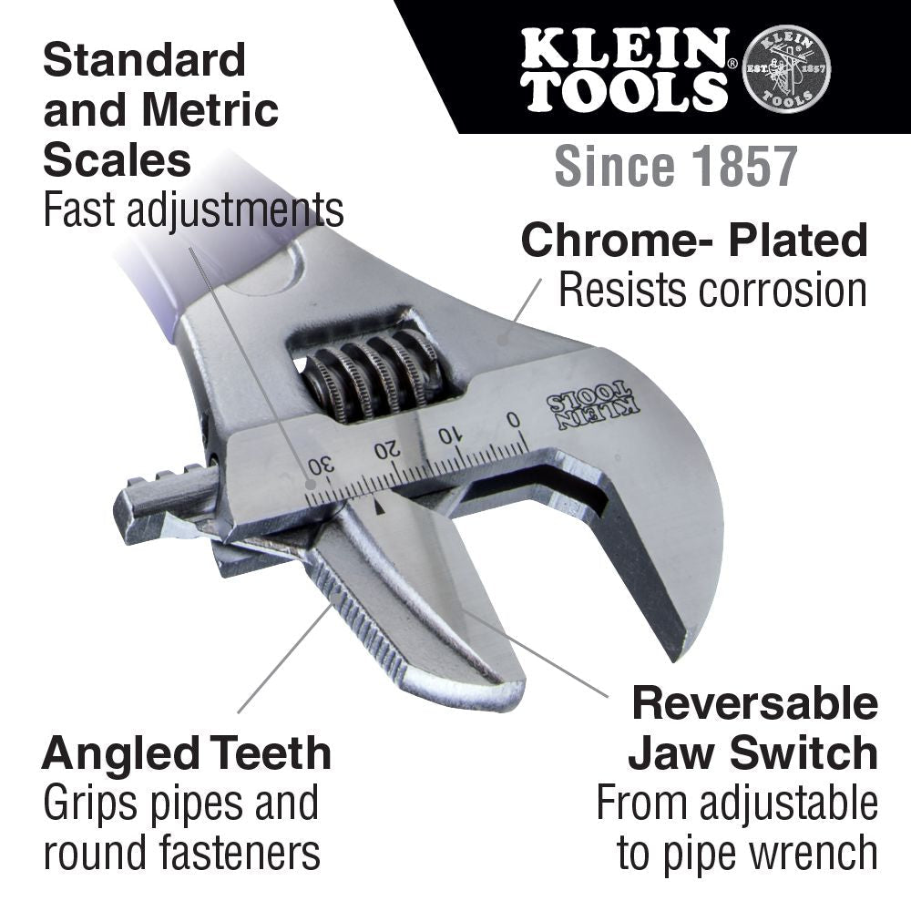REVERSIBLE JAW/ADJUSTABLE PIPE WRENCH, 10-INCH - A&R Supply - Air Conditioning & Refrigeration Wholesaler - KLEIN TOOLS